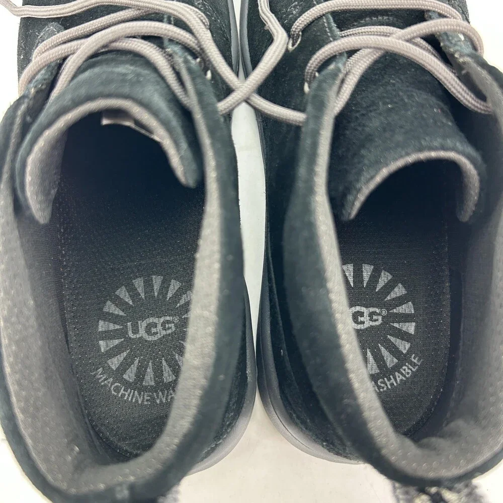 UGG Boots Youth Size 5 Black Canoe Suede Chukka Ankle Lace Up Lightweight Shoes
